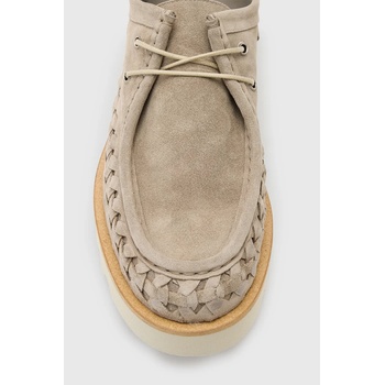 AllSaints Половинки обувки от велур AllSaints Skiff Woven Shoe мъжки в бежово M057FC (M057FC)