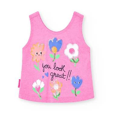 Тениска Boboli 218067 sleeveless T-shirt - Pink (Rose)