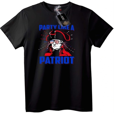 NOONEBRAND Тениска Купон като Патриот - 2XL, Black