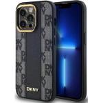 DKNY DKHMP14XPCPVSLK iPhone 14 Pro Max 6.7" твърд черен калъф с монохроматичен каре модел от кожа MagSafe (DKHMP14XPCPVSLK)