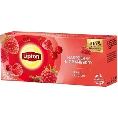 Lipton ovocný čaj Malina a brusinka 20 sáčků 34 g