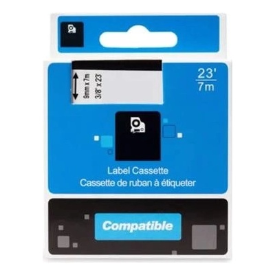 PRINTLINE kompatibilní páska s DYMO, 40920, 9mm, 7m, bílý tisk/průhledný podklad, D1 PLTD33, 40920