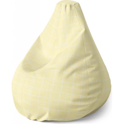 Sablio Sedací vak Pear Žluté pletivo Sablio 70 x 95 x 15 cm