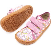 Froddo Barefoot detské plátené topánky Canvas White/Pink ružové