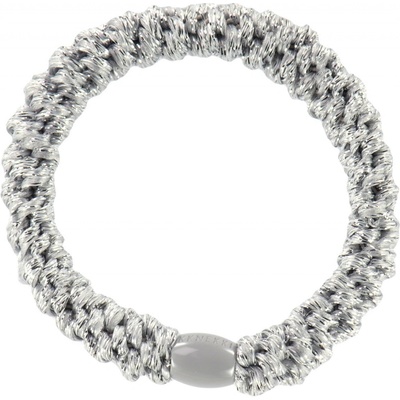KKNEKKI Gumička do vlasů Kknekki Silver Glitter, stříbrná barva, textil – Zboží Dáma