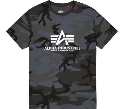 Alpha Industries tričko BASIC black camo