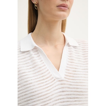 United Colors of Benetton тениска с яка дамска ленена (1DC3D301N)