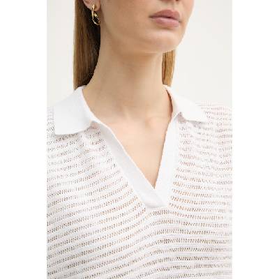 United Colors of Benetton тениска с яка дамска ленена (1DC3D301N)