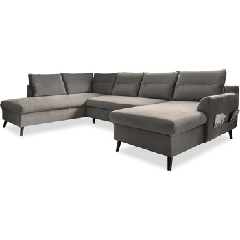 Miuform Тъмносиво U-образно разтегателно канапе от кадифе, ляв ъгъл Stylish Stan - Miuform (Stylish Stan HAEECL-2Q-LCBKR OTT25)