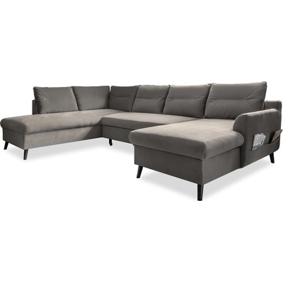 Miuform Тъмносиво U-образно разтегателно канапе от кадифе, ляв ъгъл Stylish Stan - Miuform (Stylish Stan HAEECL-2Q-LCBKR OTT25)