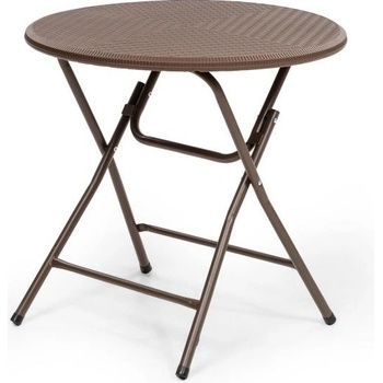 Blumfeldt Burgos Round, skladací stôl, polyratan, 80 cm plocha stola, 4 osoby, hnedý (GDM10-Burgos Round)