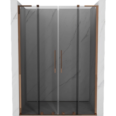 Mexen Velar L Duo плъзгащи се душ врати 150 см, графит, розово злато - 871-150-003-42-60 (871-150-003-42-60)