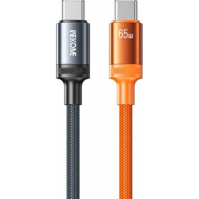 Wekome WDC-C18 opletený nabíjací a dátový USB-C na USB-C 1,2m oranžovo-sivý