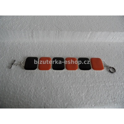 Bizuterka-eshop.cz smalt oranžová + černá BZ-03347