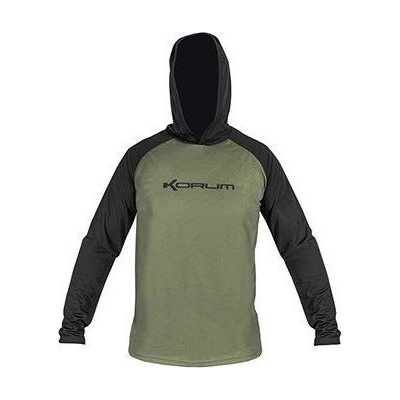 Korum Tričko Dri-Active Hooded Long Sleeve T-Shirt