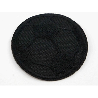 Nažehľovacia záplata - futbalová lopta - 6 cm - čierna