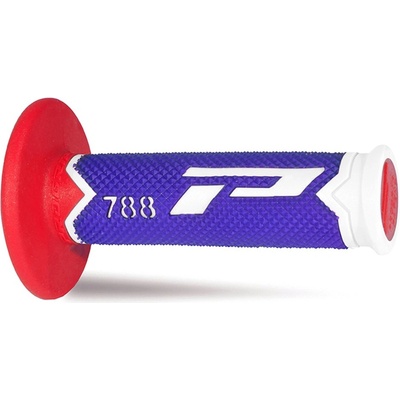 PROGRIP gripy PG788 OFF ROAD (22+25mm, délka 115mm) barva bílá/modrá/červená (trojsložkové) (788-227) (PG788/20)