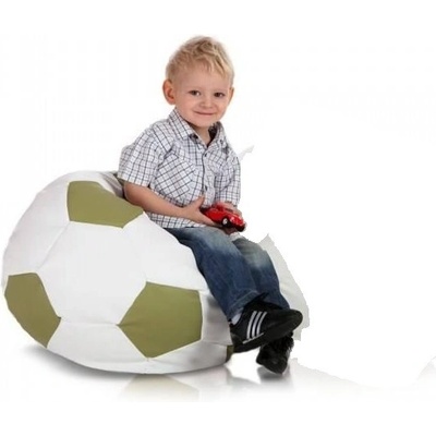 TiaHome futbalová lopta bielo zelená olivová