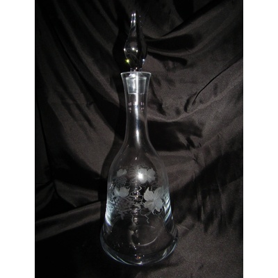 LsG-Crystal Láhev skleněná broušená rytá dekor Víno zabroušená zátka originál balení LA-297 1000 ml