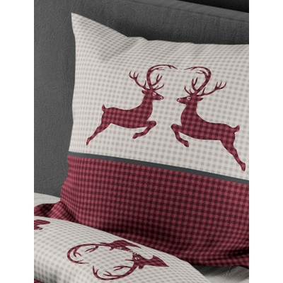 Bierbaum obliečky flanel 3923 Deer Red 135x200 80x80