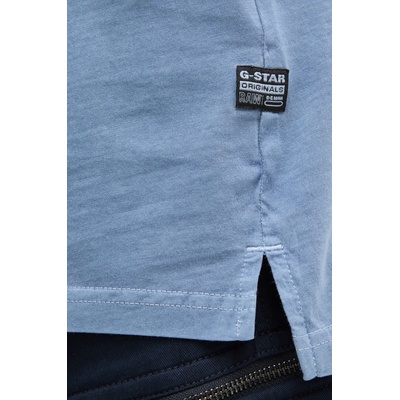 G-Star Raw Памучна тениска G-Star Raw в синьо с изчистен дизайн D24449-2653 (D24449.2653)