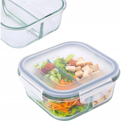 Altom Design Fresh Nádoba na potraviny skleněná, dělený obědový box 0,75 l