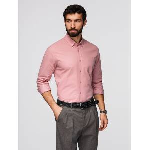 Ombre Clothing Мъжка памучна риза REGULAR FIT с джоб - розова V3 K700 Ombre Clothing Ombre Clothing | Rozov | МЪЖЕ | XL