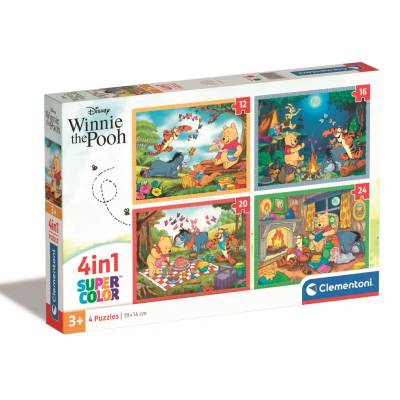 Clementoni - Пъзел 4 в 1 Winnie The Pooh 21514