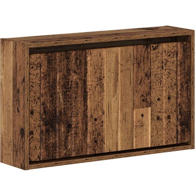 vidaXL Стенно шкафче за обувки ZWOLLE 71 x 17 x 43 см Старо дърво (896413)