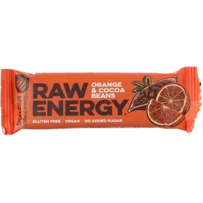 RAW ENERGY Суров Бар Bombus Raw Energy с Портокал и Какаови Зърна Веган без Глутен и Захар