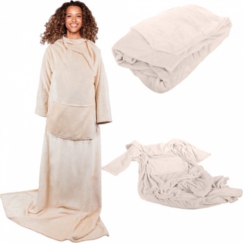 Verk Fleecová deka s rukávy 140x200cm béžová