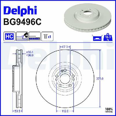 Brzdový kotúč DELPHI BG9496C