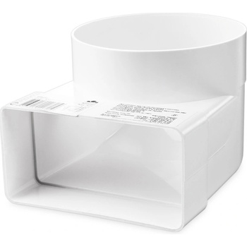 VENTS koleno plastové 90° prechod kruhové ploché potrubie 100 mm 60 x 204