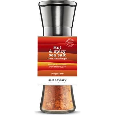 Grécka soľ Salt Odyssey palivá chilli hrubá doplňovací nerezový mlynček 190g