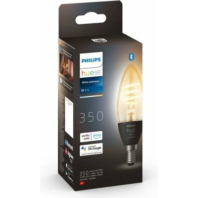 Philips 8719514411807 Hue White Ambiance Filament žiarovka sviečka E14 4,6W/300lm 2200-4500K