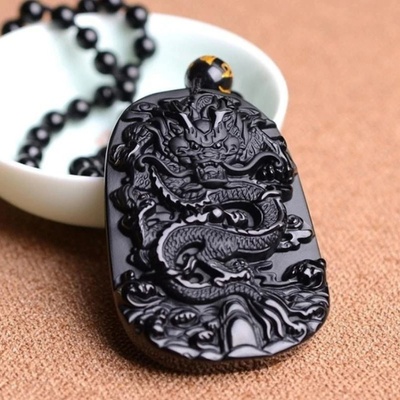 BudNej amulet múdrosť a neohroženosť z obsidiánu MN6015
