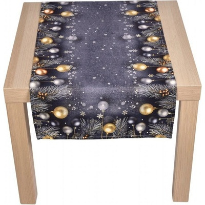 Forbyt Vianočný obrus Ihličie a gule CYH5918C 40x140cm