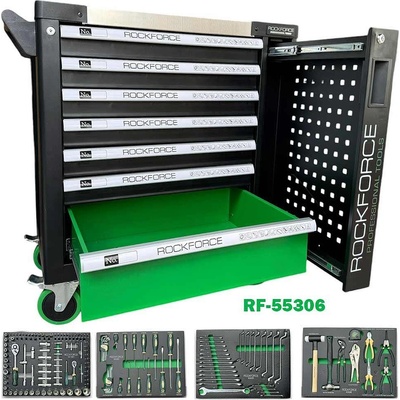 RockForce Количка за инструменти 172 части, 7 чекмеджета и странично отделение, 790x780x490 мм, RockForce RF-55306 (RF-55306)
