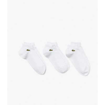 Lacoste Чорапи Lacoste Men's Cotton 3 Pack Logo Trainer Socks - White