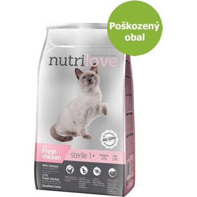 Nutrilove kočka STERILE fresh kuřecí 1,4 kg