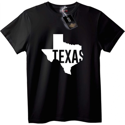 NOONEBRAND Тениска Щатска Карта на Тексас - 2XL, Black