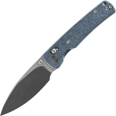 Miguron Knives Vakor 3.19 M390 Stonewash Blade Blue PVD Crystal Ti handle MGR633ABJBU