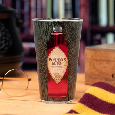 CurePink Tvarovaná sklenice Harry Potter Lektvar číslo 86 400 ml