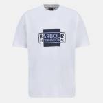 Barbour International Тениска Barbour International short-sleeved cotton divide t-shirt - White WH11