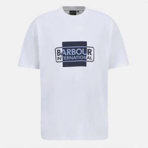 Barbour International Тениска Barbour International short-sleeved cotton divide t-shirt - White WH11