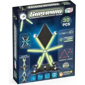 Supermag магнитен строителен комплект Glow 30 бр (0657)