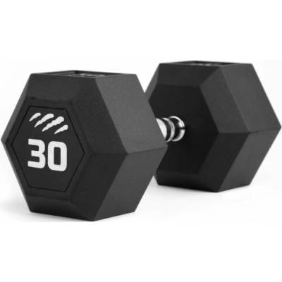 Tiguar Jednoruční činka gumová HEX 30 kg
