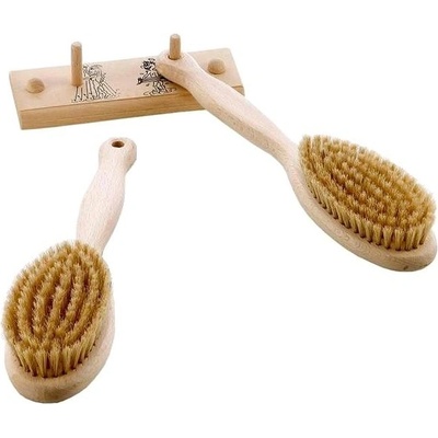 ELIGA Kartáč na tělo do sauny - 2 ks, s věšákem, buk