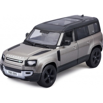 BBurago Kovový model auta Land Rover Defender 110 Strieborná 1:24