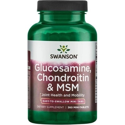 Swanson Glukosamin + Chondroitin + MSM 360 mini tablety